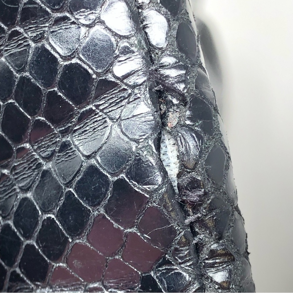 ALICE + OLIVIA 36 paige platform booties 0094  black snakeskin stiletto - Picture 15 of 16